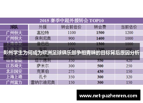 彭州学生为何成为欧洲足球俱乐部争相青睐的目标背后原因分析